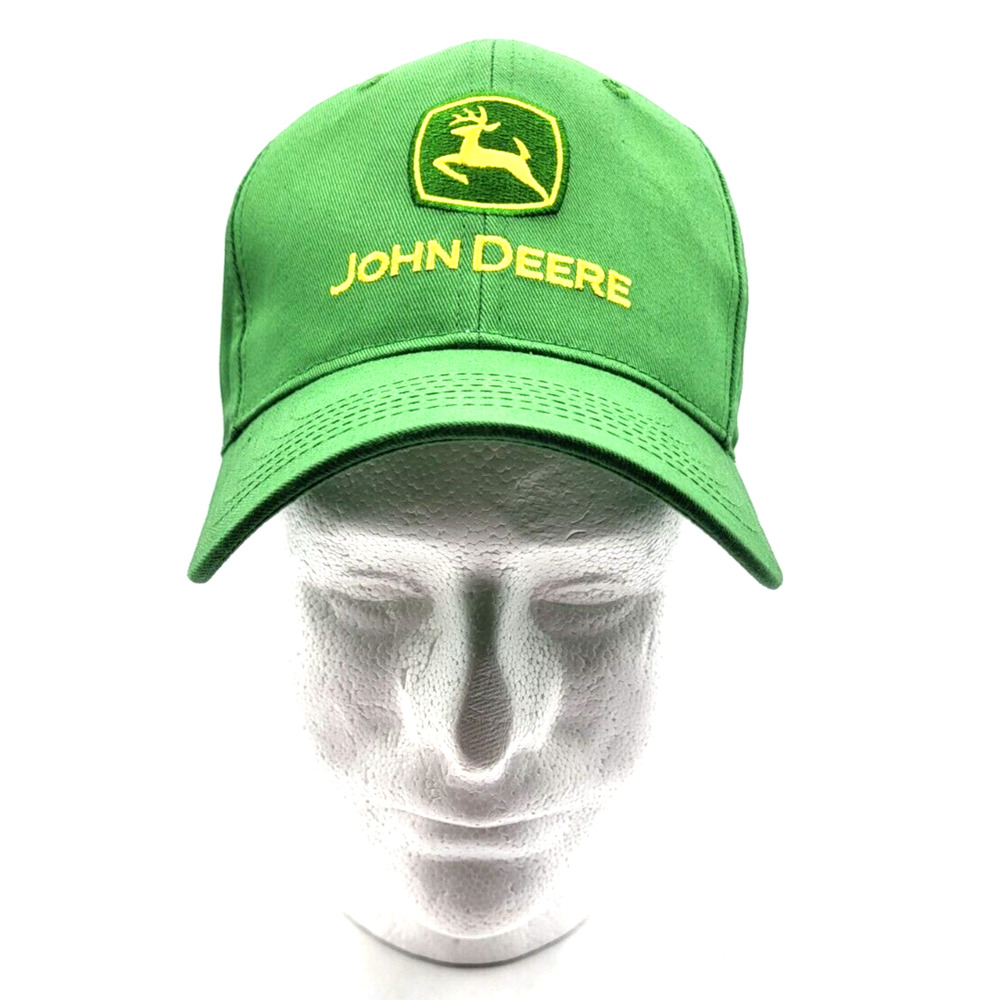 Genuine JOHN DEERE Green Cap Yellow Embroidery 6 Panel Snap Back Cotton One Size